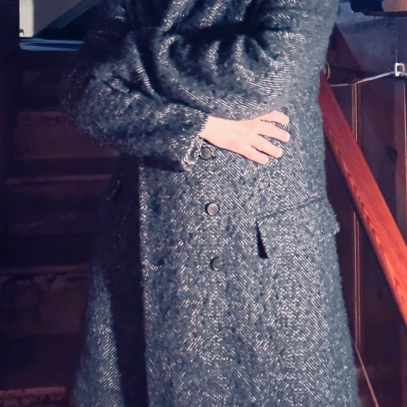 John Varvatos Limited Edition (47/60) Frost Blue Wool and Linen blend  Overcoat - Picture 4 of 9